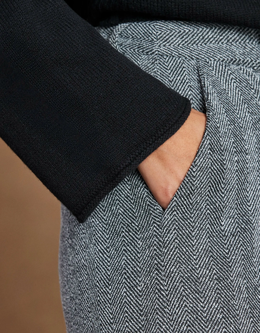 Grey Herringbone Culottes