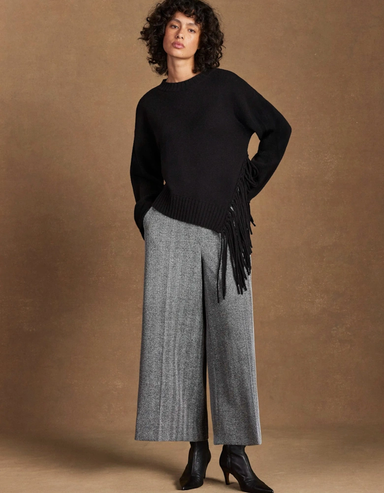 Grey Herringbone Culottes