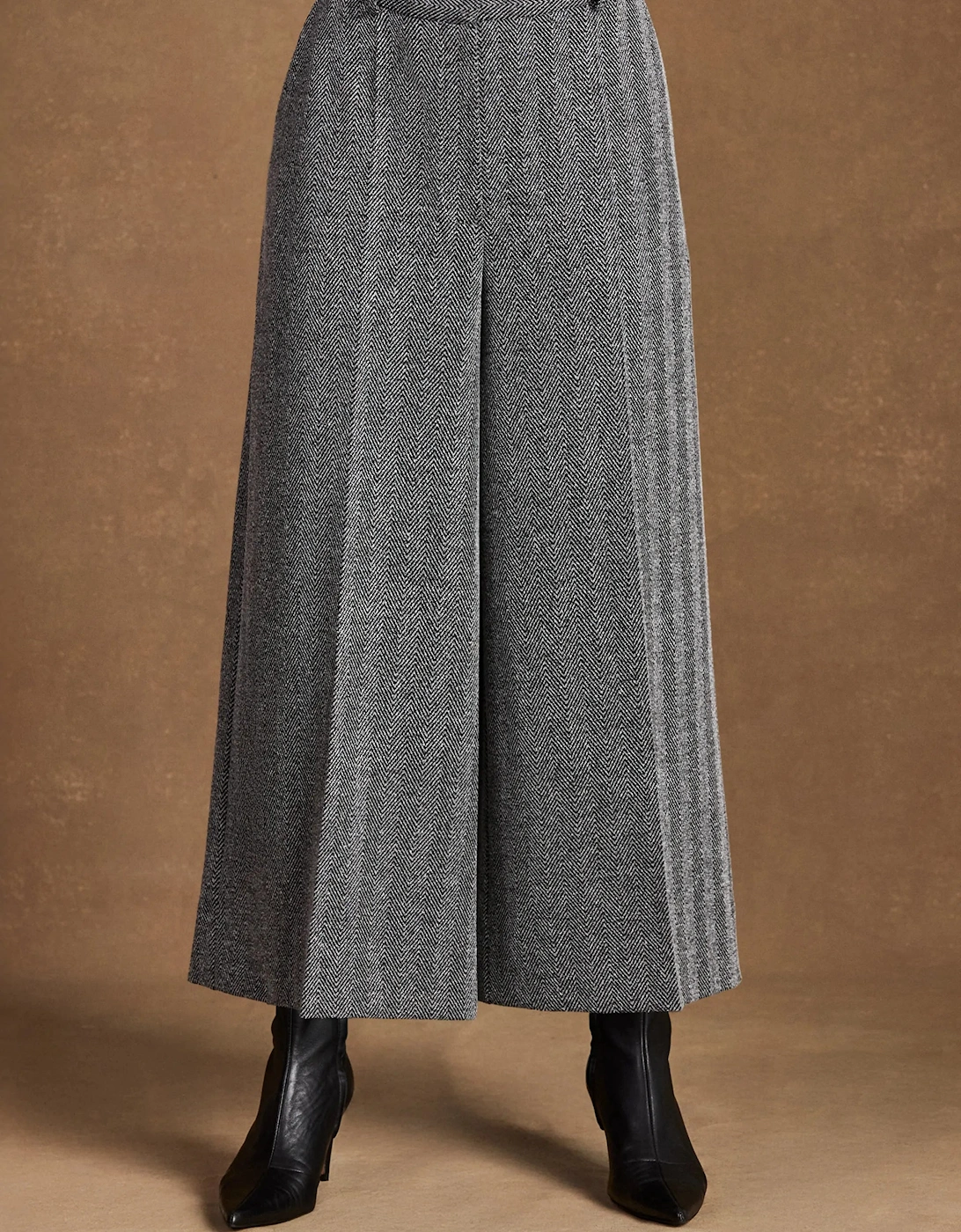 Grey Herringbone Culottes