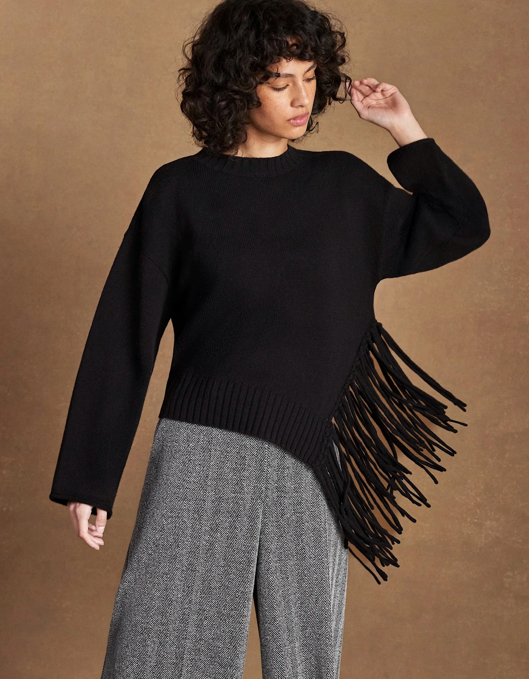Grey Herringbone Culottes