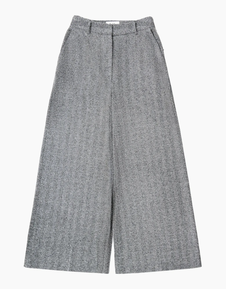 Grey Herringbone Culottes