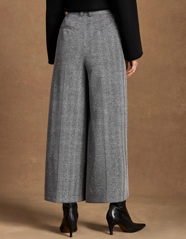 Grey Herringbone Culottes