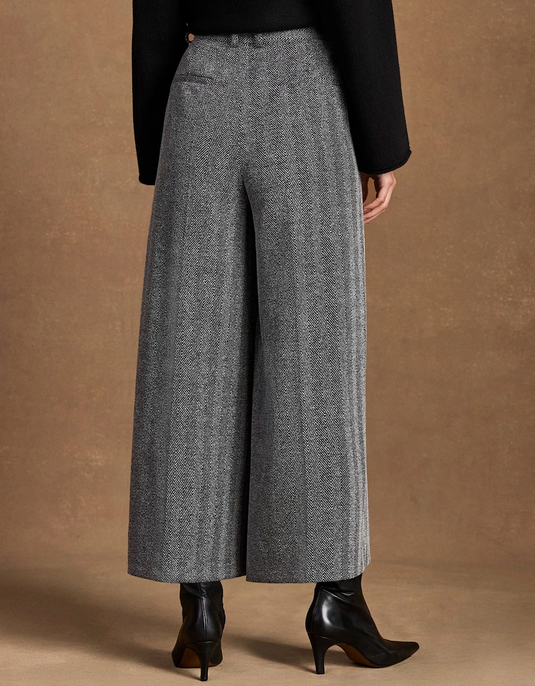 Grey Herringbone Culottes