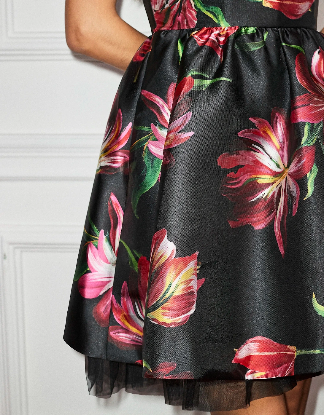 Hannah Hand Painted Tulip Mini Dress