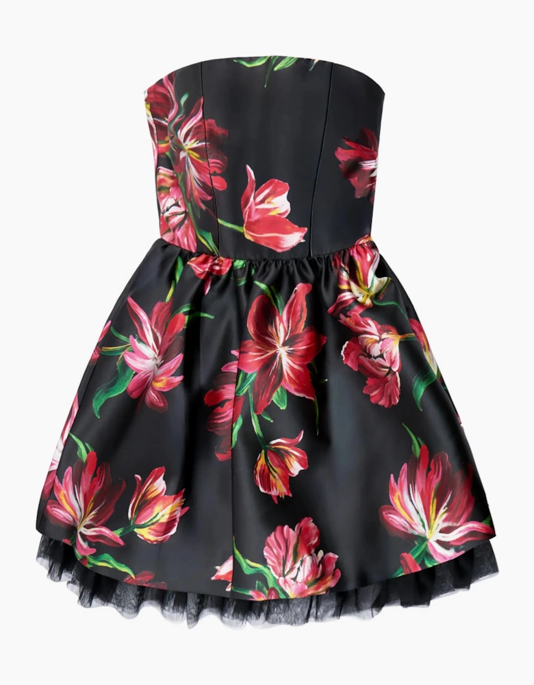 Hannah Hand Painted Tulip Mini Dress