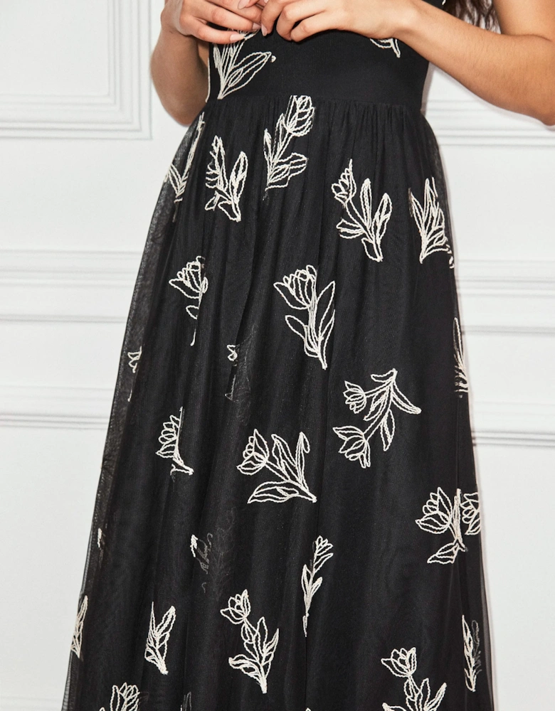 Tallulah Mono Embroidered Tulle Dress