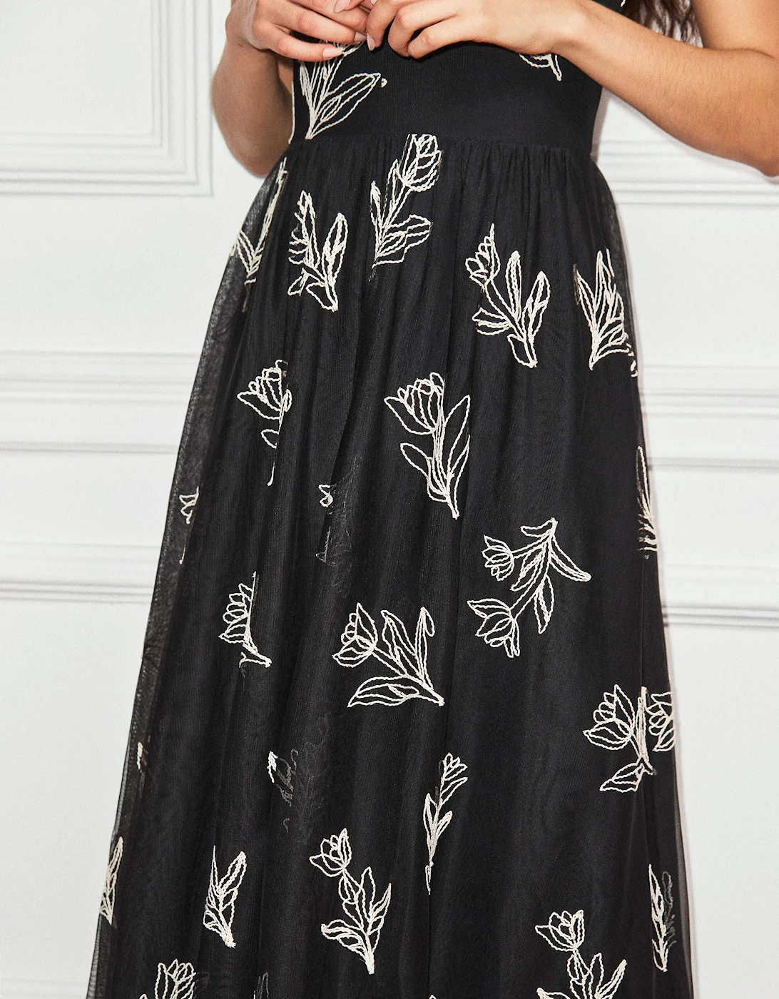 Tallulah Mono Embroidered Tulle Dress