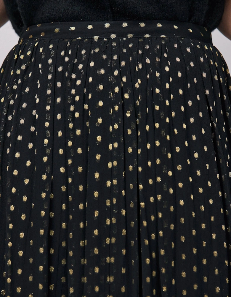 Gold Foil Maxi Skirt