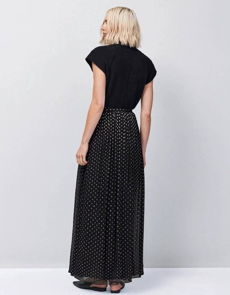 Gold Foil Maxi Skirt