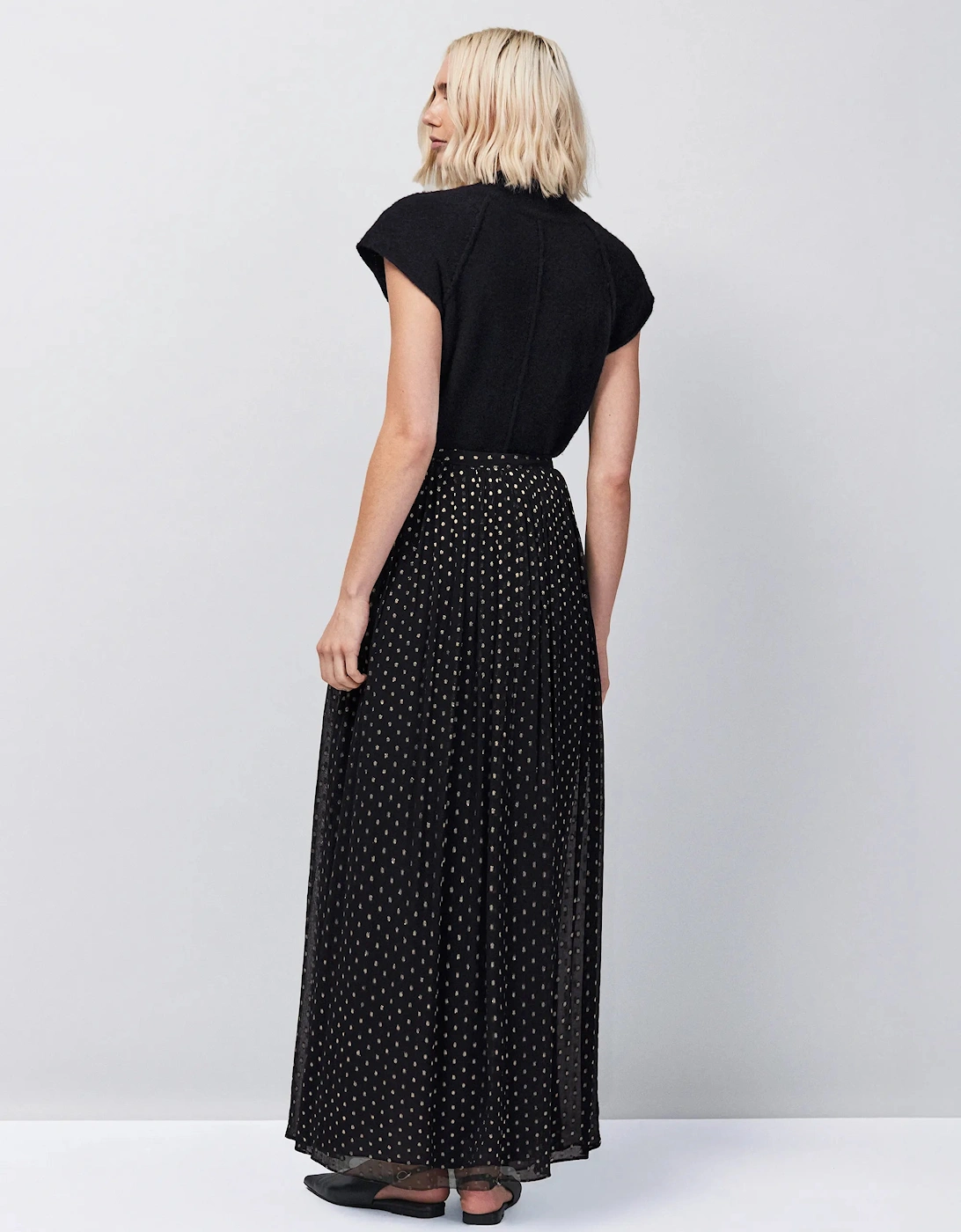 Gold Foil Maxi Skirt