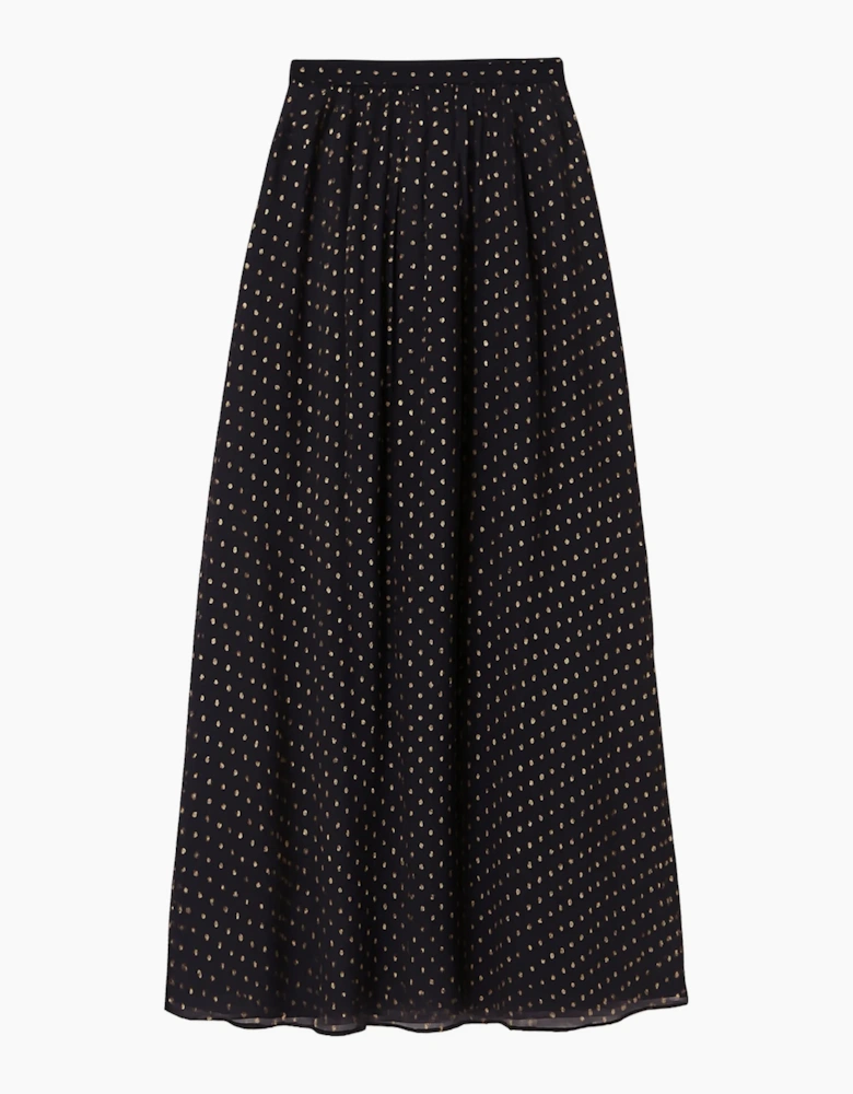 Gold Foil Maxi Skirt