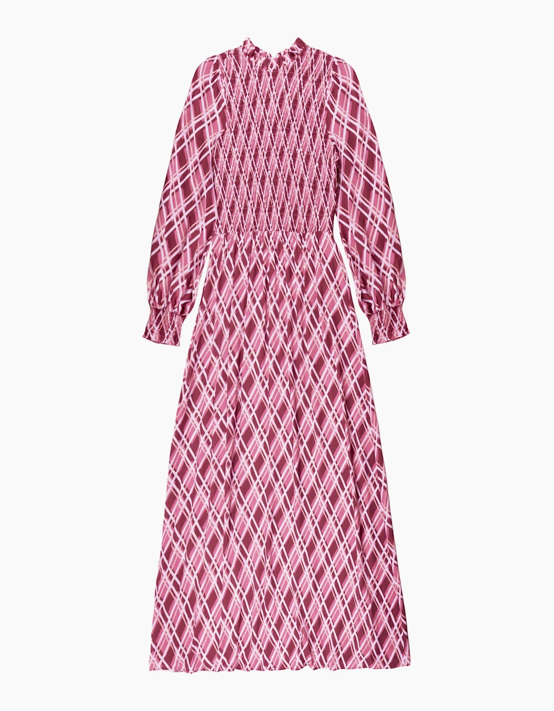 Petite Pink Check Shirred Dress, 8 of 7