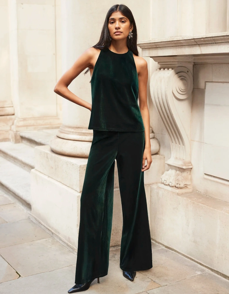 Petite Green Velvet Trousers