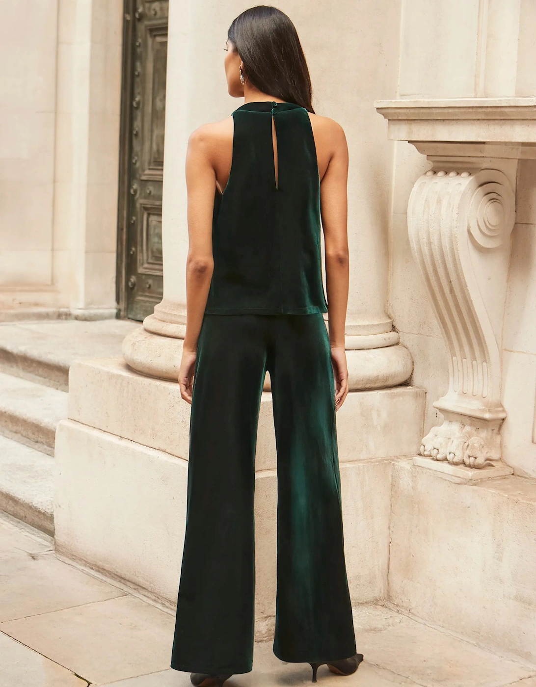 Petite Green Velvet Trousers