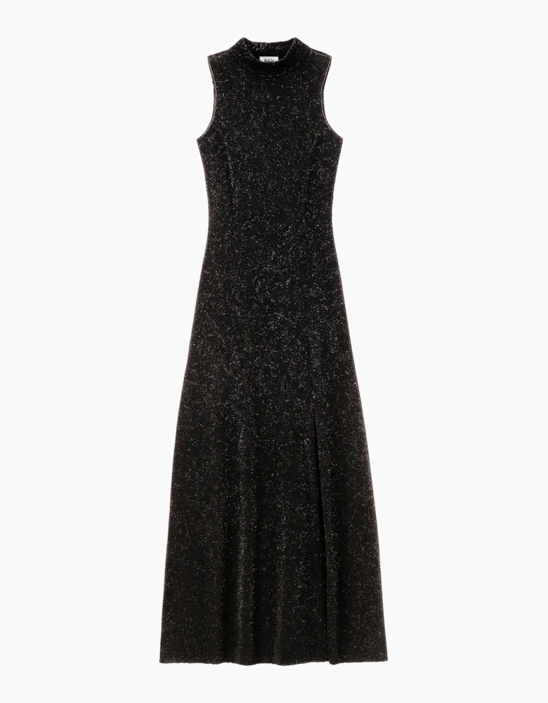 Petite Carrie Black Sparkle Ponte Dress