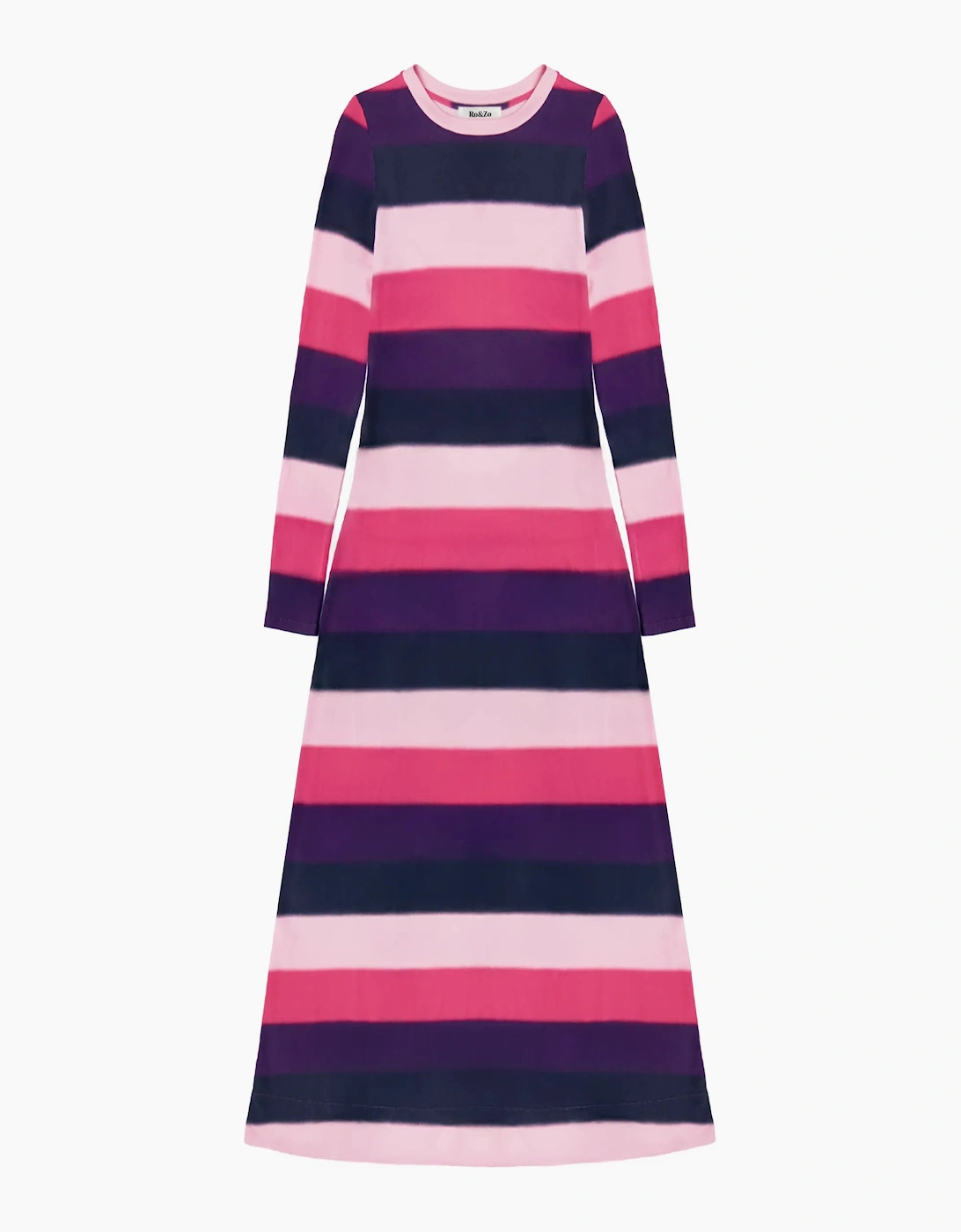 Multi Blurred Stripe Jersey Dress