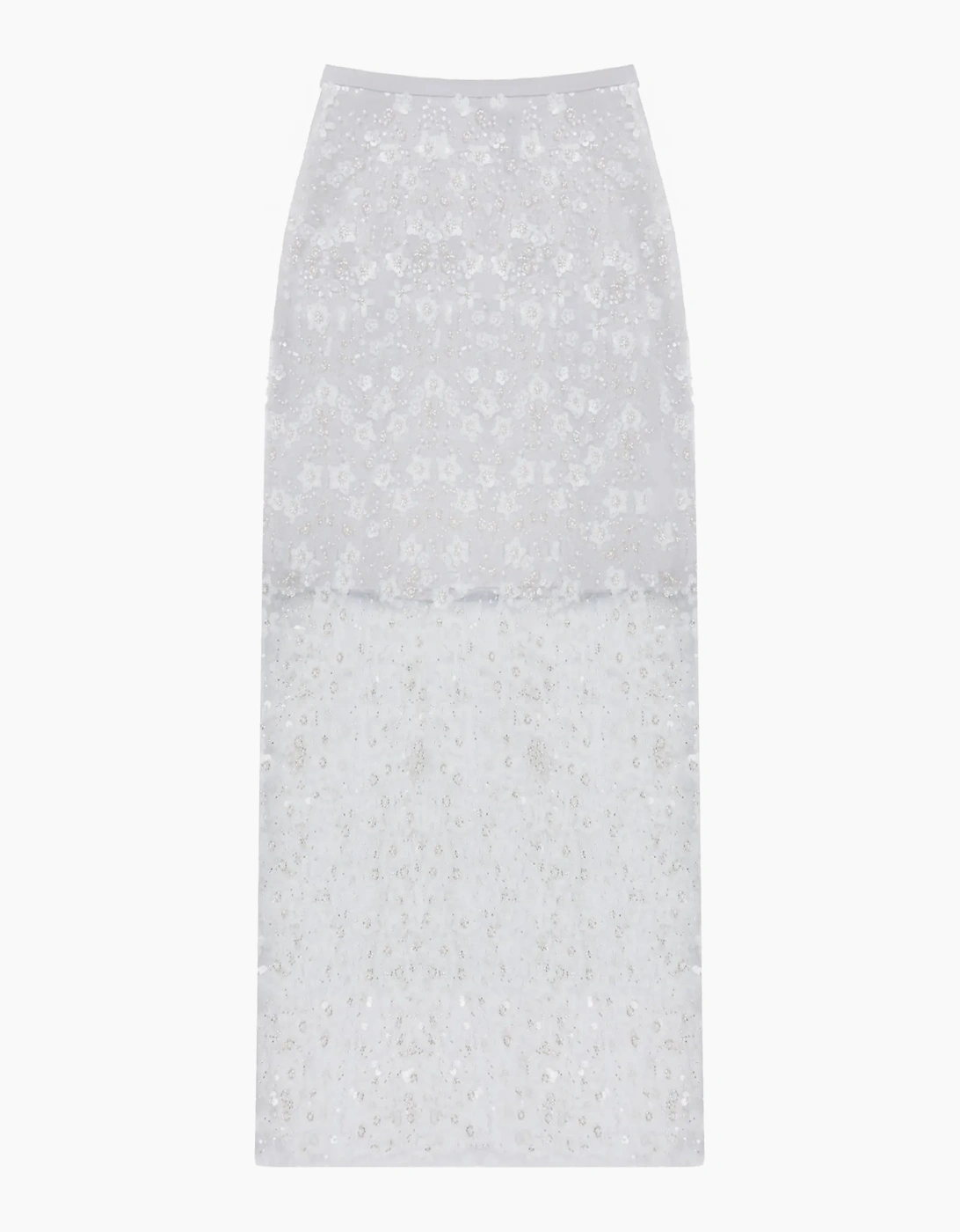 Silver Crystal Sequin Beaded Skirt