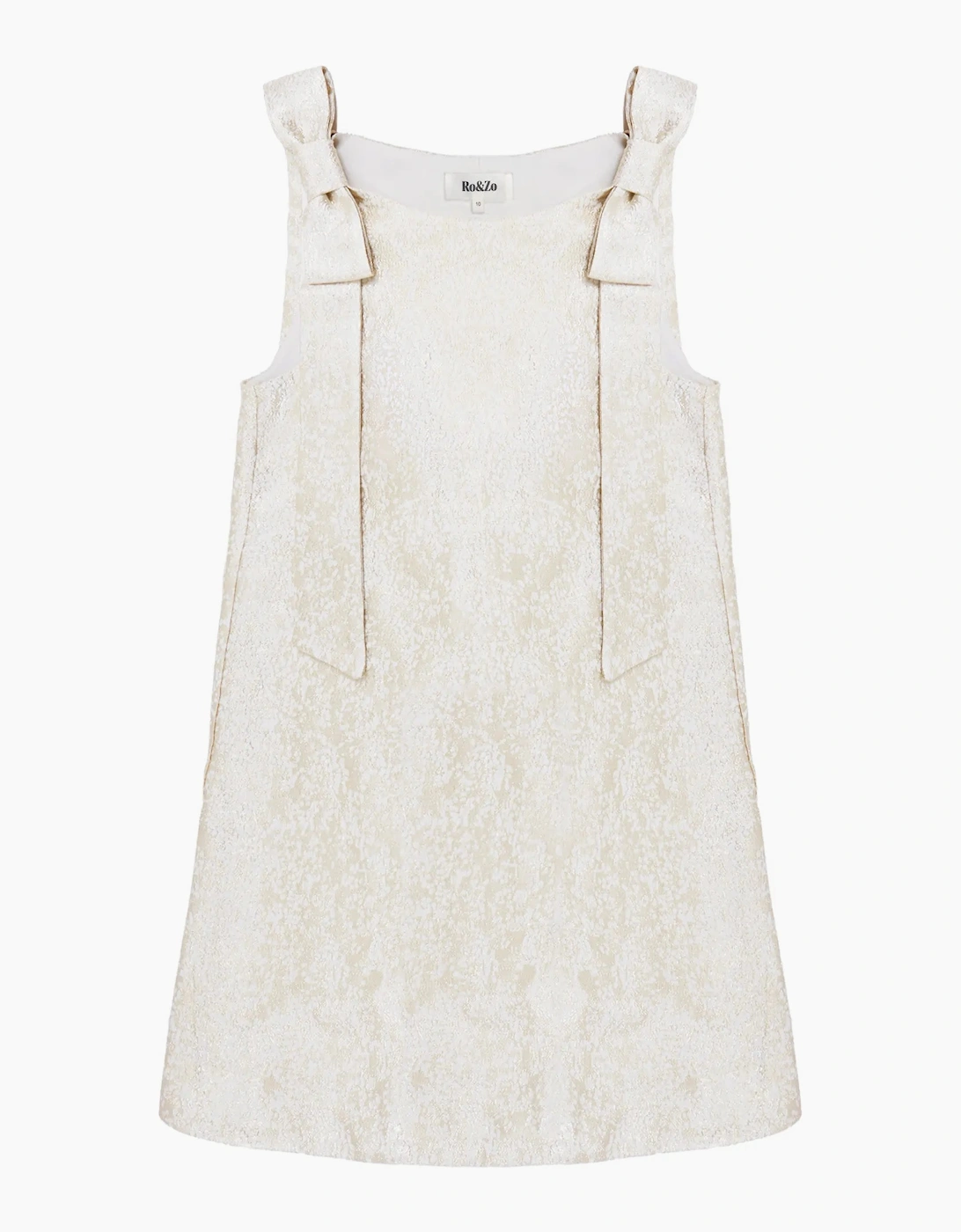 Heidi Gold Jacquard Bow Detail Mini Dress