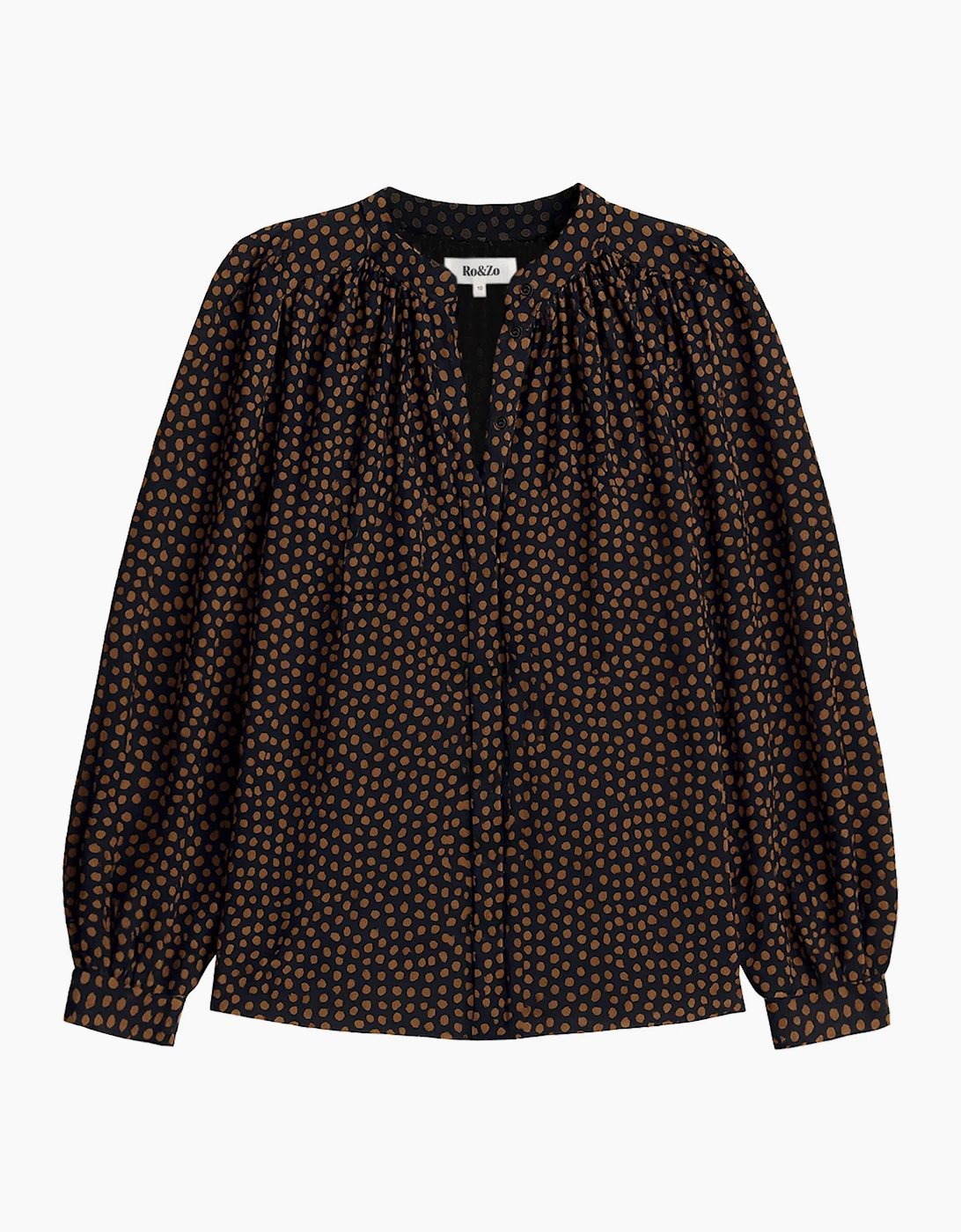Black and Camel Print Top