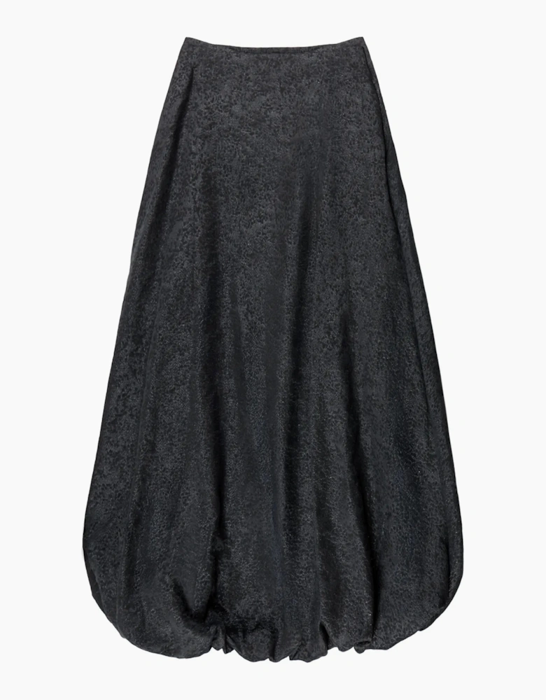 Black Jacquard Puffball Skirt