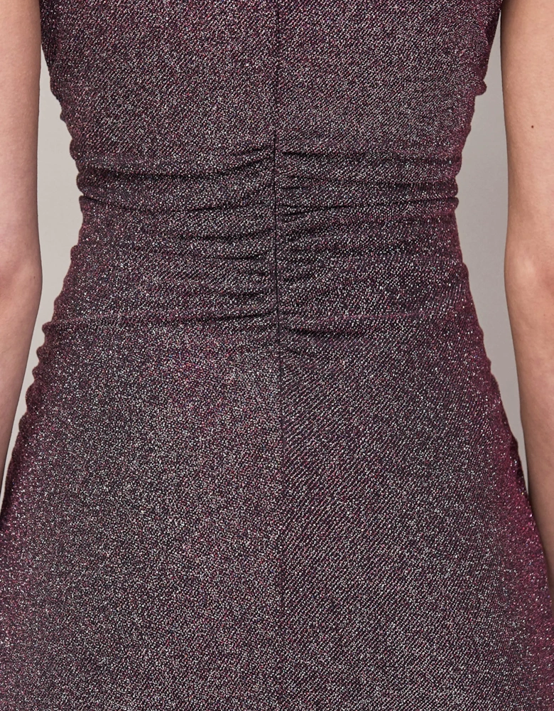 Adeline Pink Sparkle Tulip Sleeve Detail Dress