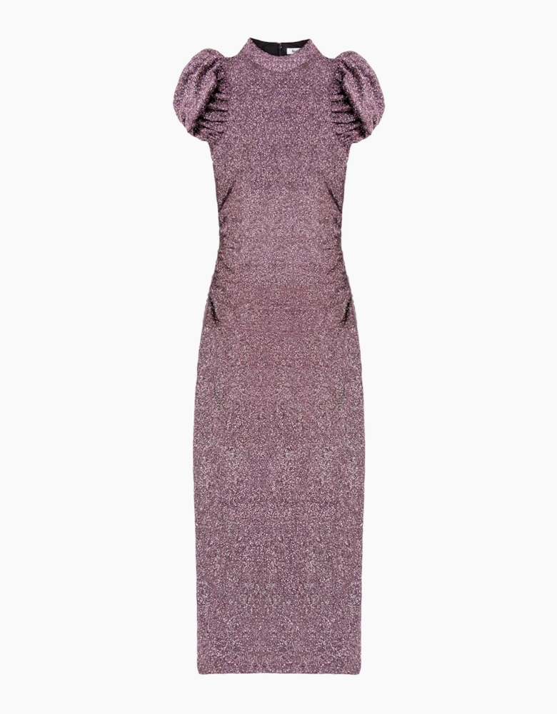 Adeline Pink Sparkle Tulip Sleeve Detail Dress