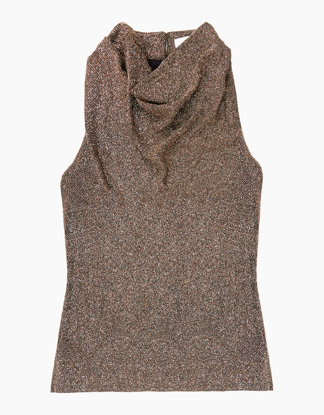 Gold Sparkle Jersey Cowl Top