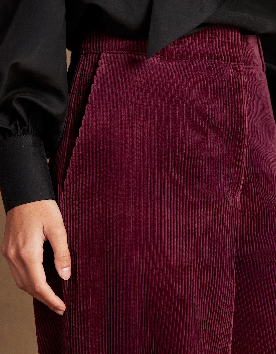 Burgundy Cord Wide Leg Trousers