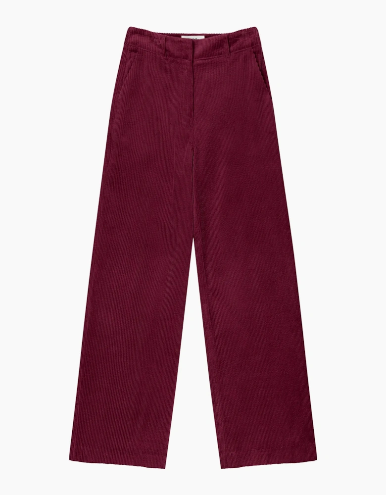 Burgundy Cord Wide Leg Trousers