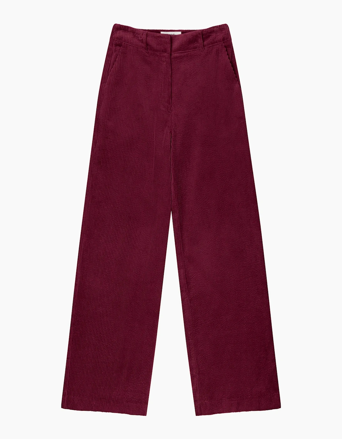 RO&ZO RO&ZO Women's Burgundy Cord Wide Leg Trousers - Red