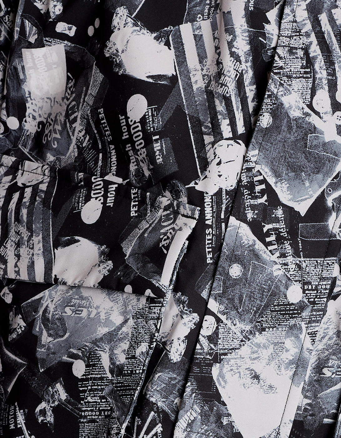 Industrial Print Hooded Smock Jacket