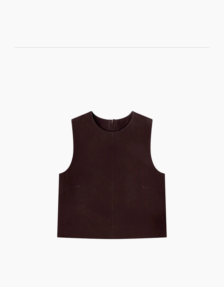 Chocolate Brown Suede Shell Top