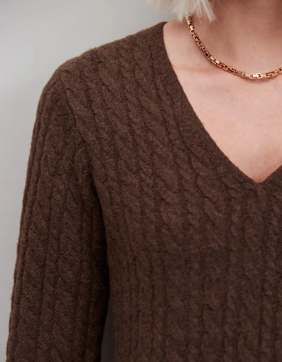 Chocolate Brown Cable Knit Dress