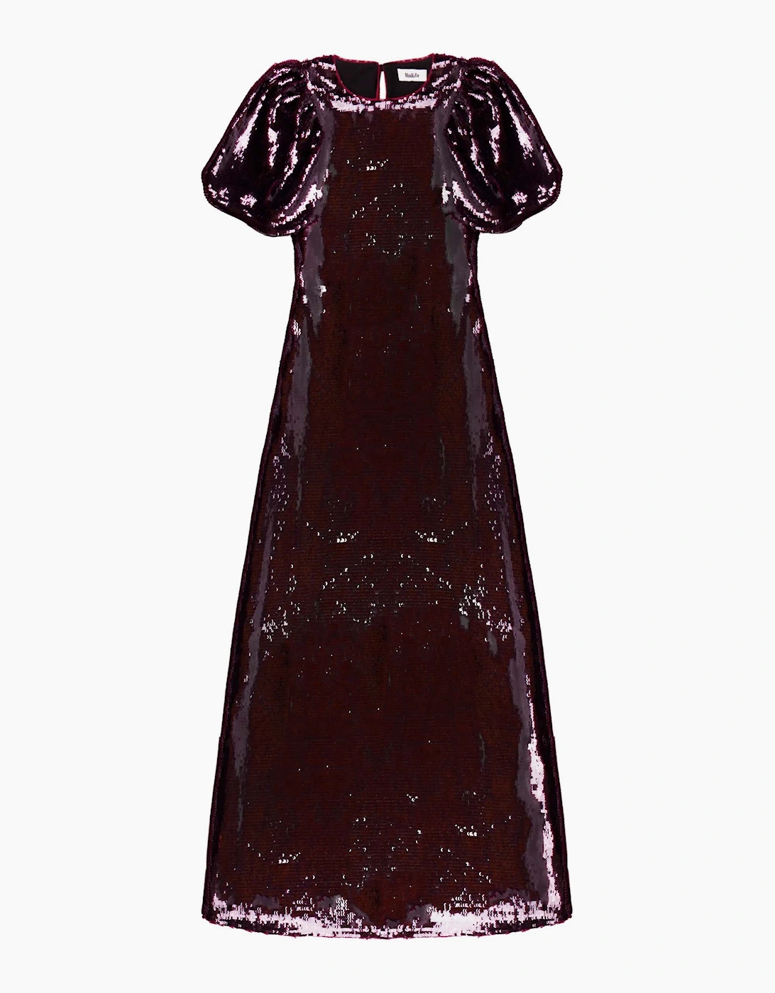 Petite Annabelle Wine Puff Sleeve Dress, 6 of 5