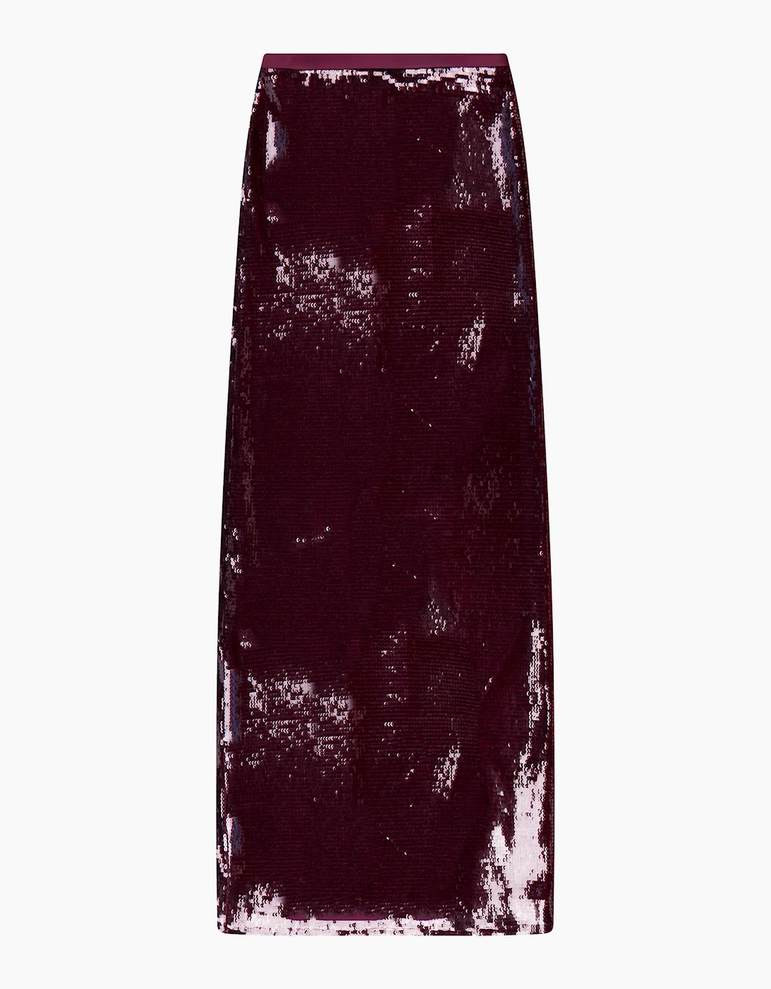 RO&ZO RO&ZO Women's Petite Burgundy Liquid Sequinned Skirt - Red