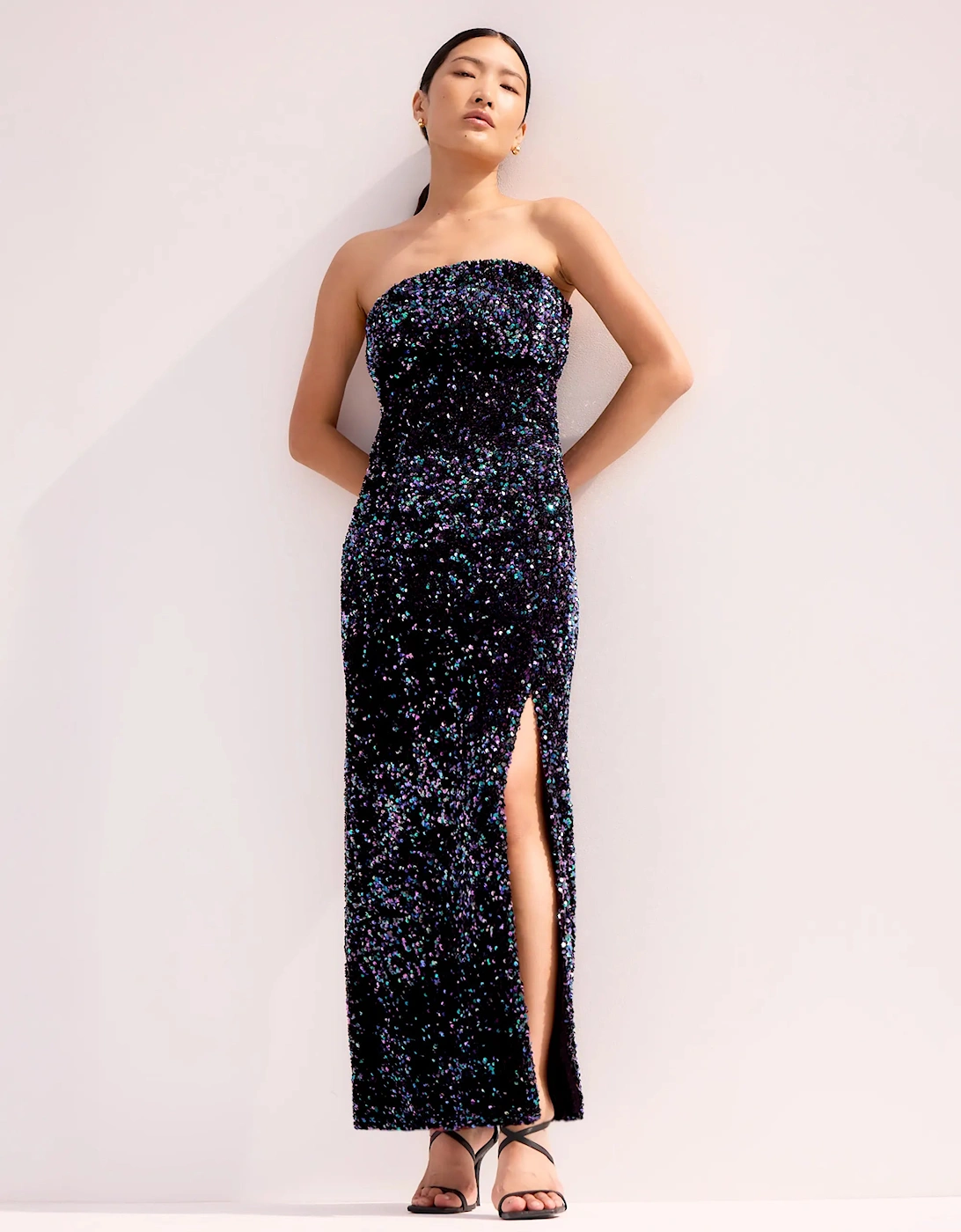 Blair Sequinned Bandeau Maxi Dress