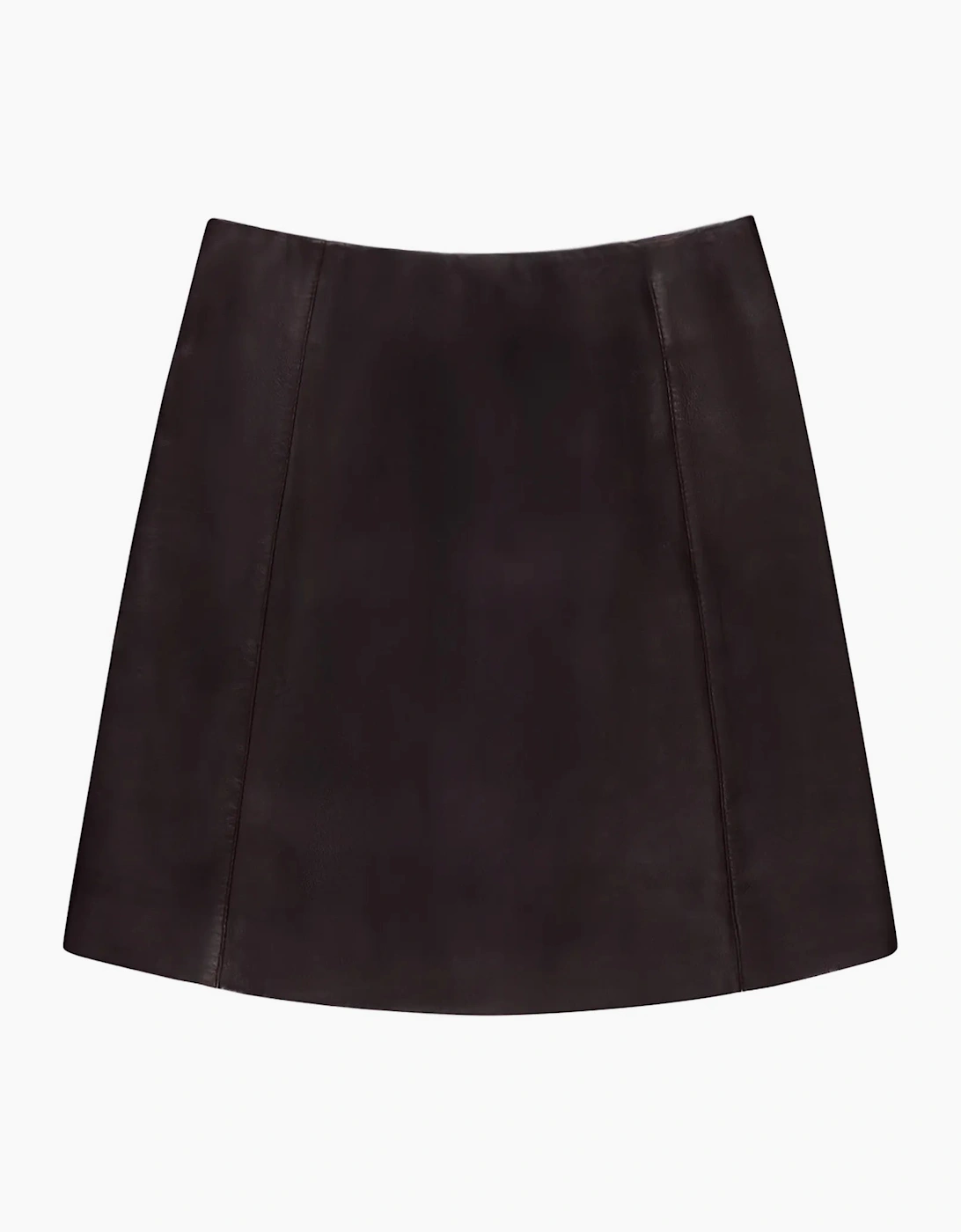 Chocolate Brown Leather Mini Skirt