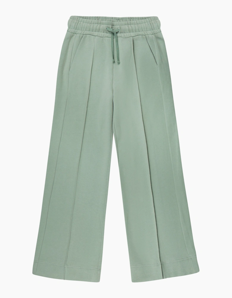 Petite Sage-Green Wide-Leg Sweatpants
