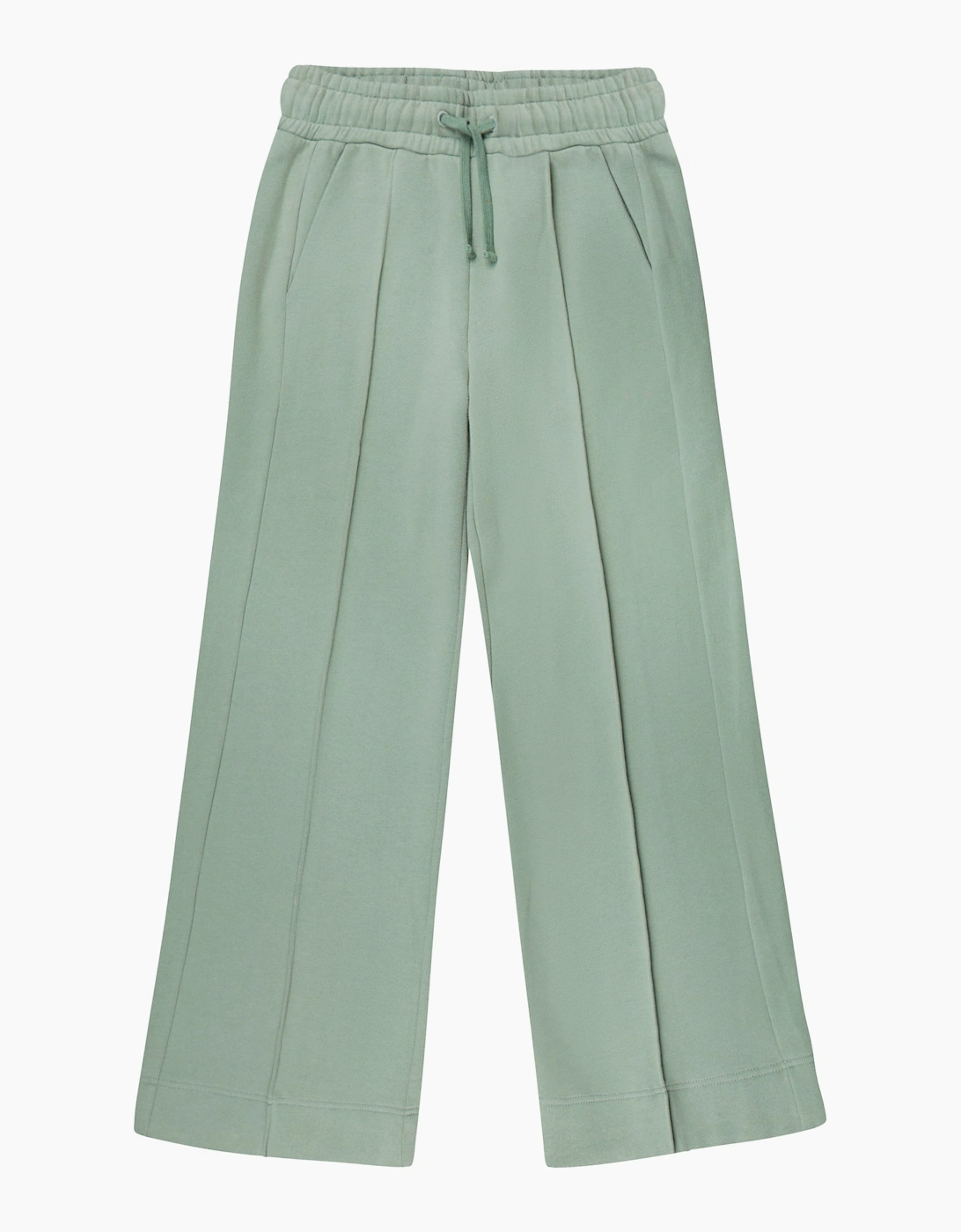 Petite Sage-Green Wide-Leg Sweatpants