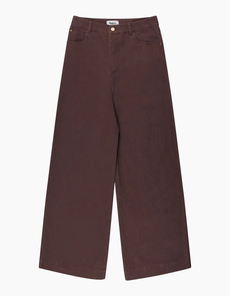 Chocolate High-Rise Wide-Leg Jeans