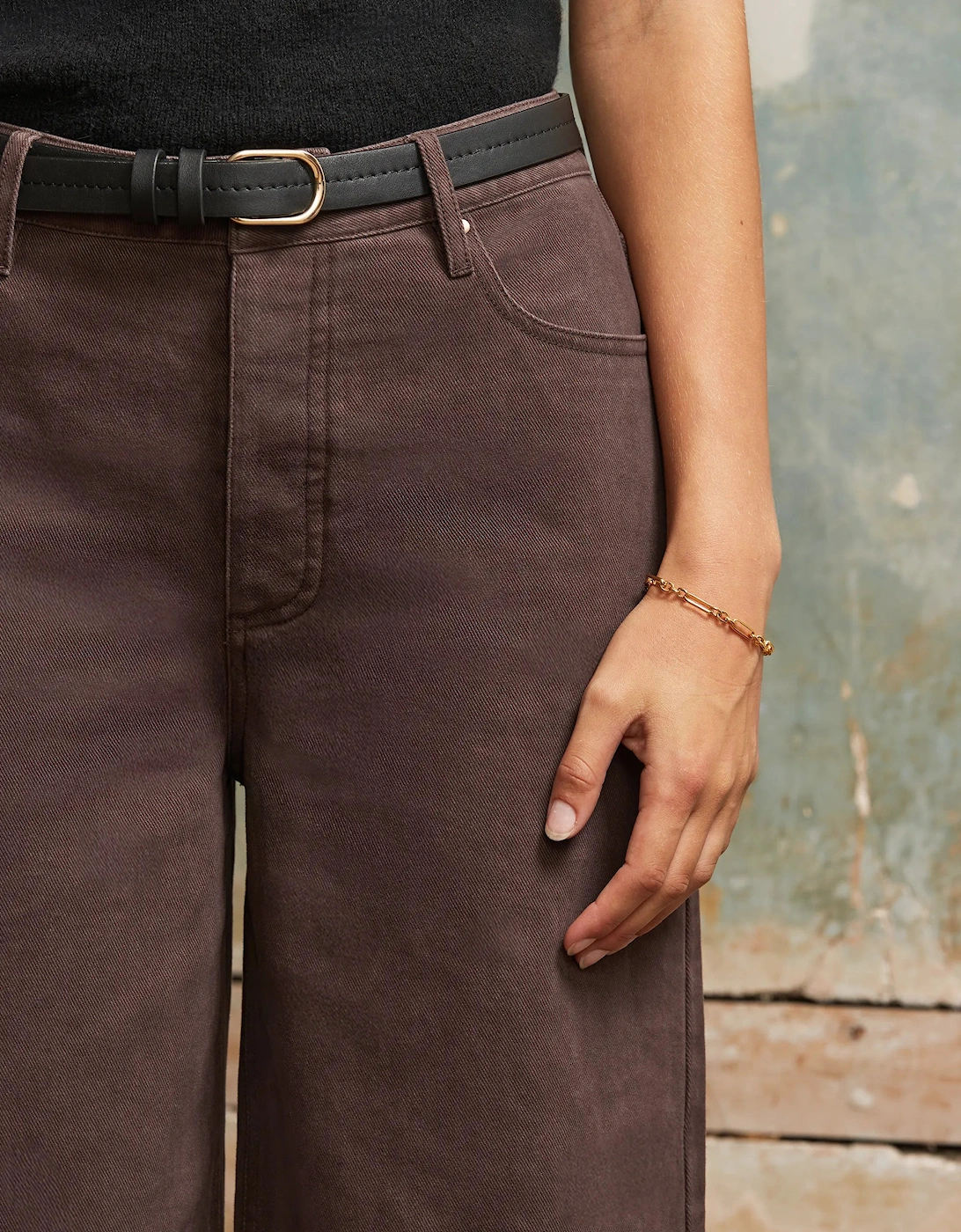 Chocolate High-Rise Wide-Leg Jeans