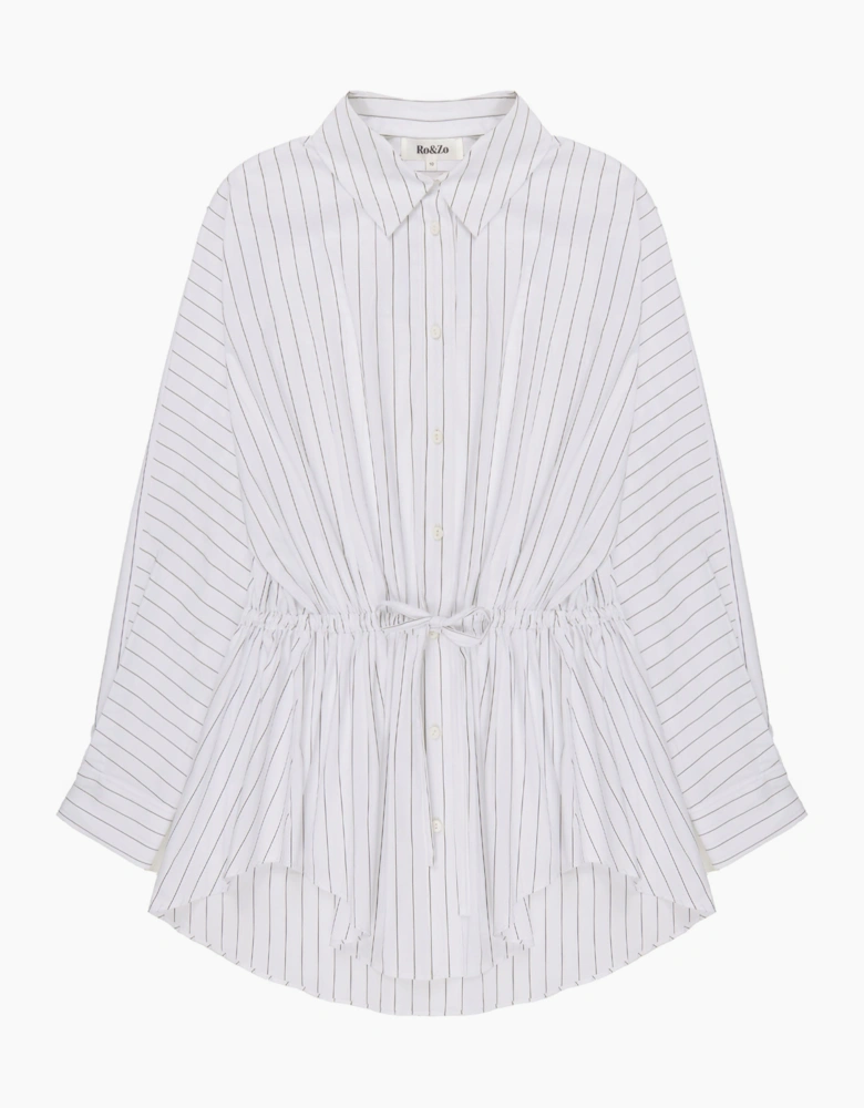 White Stripe Channel Waist Shirt
