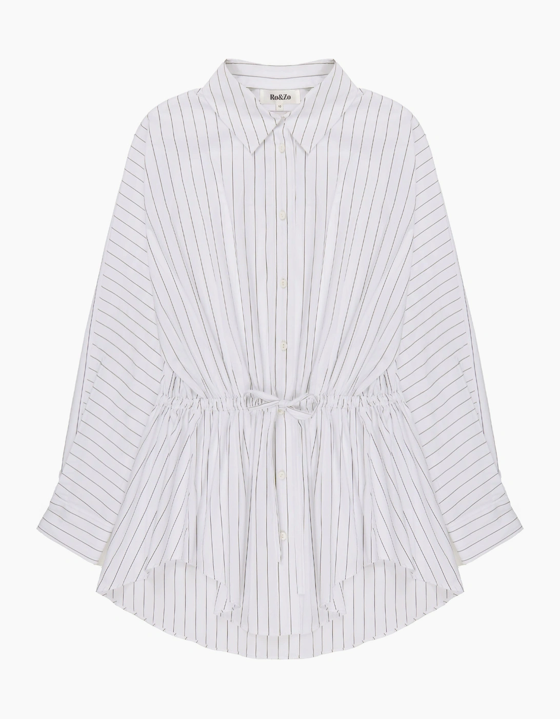 White Stripe Channel Waist Shirt