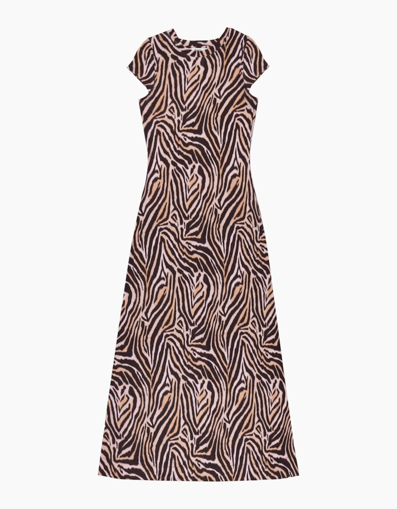 Zebra-Print Jersey Maxi Dress