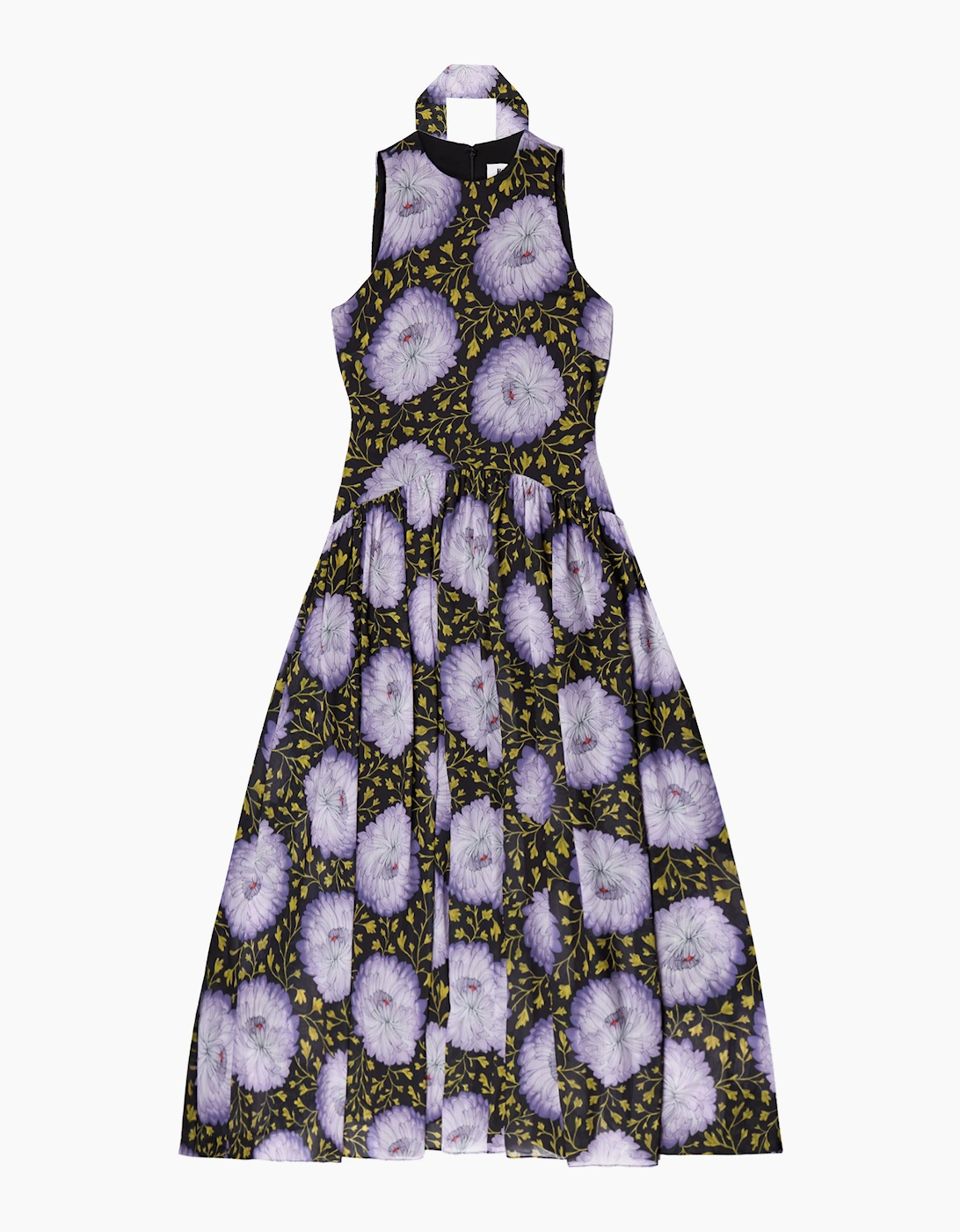 Iris Lilac Scarf Detail Chiffon Dress