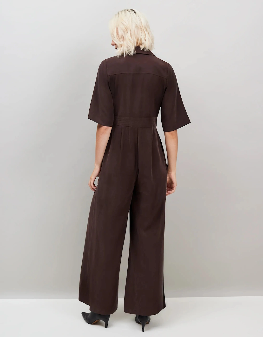 Petite Chocolate Tailored Jumpsuit