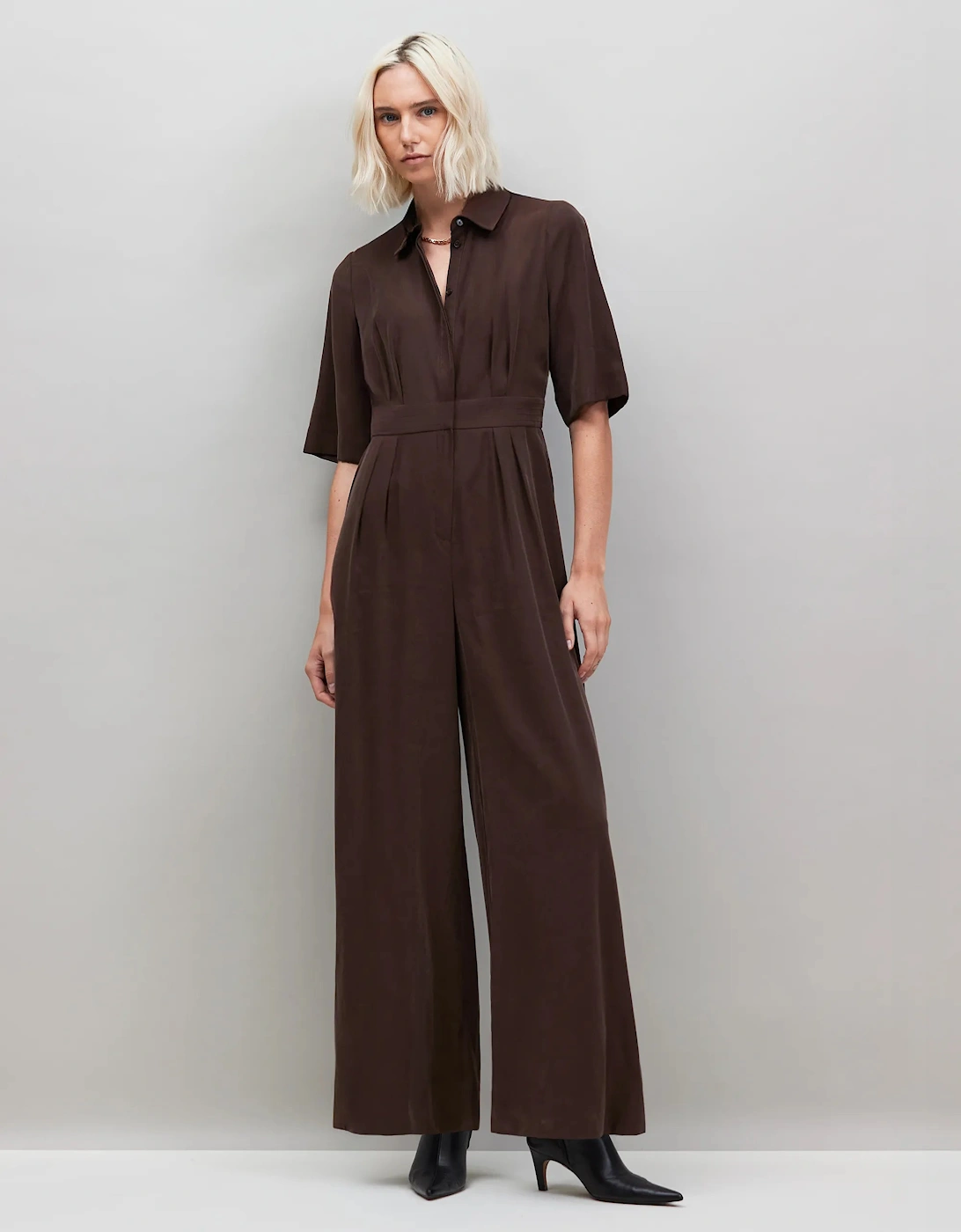 Petite Chocolate Tailored Jumpsuit, 4 of 3