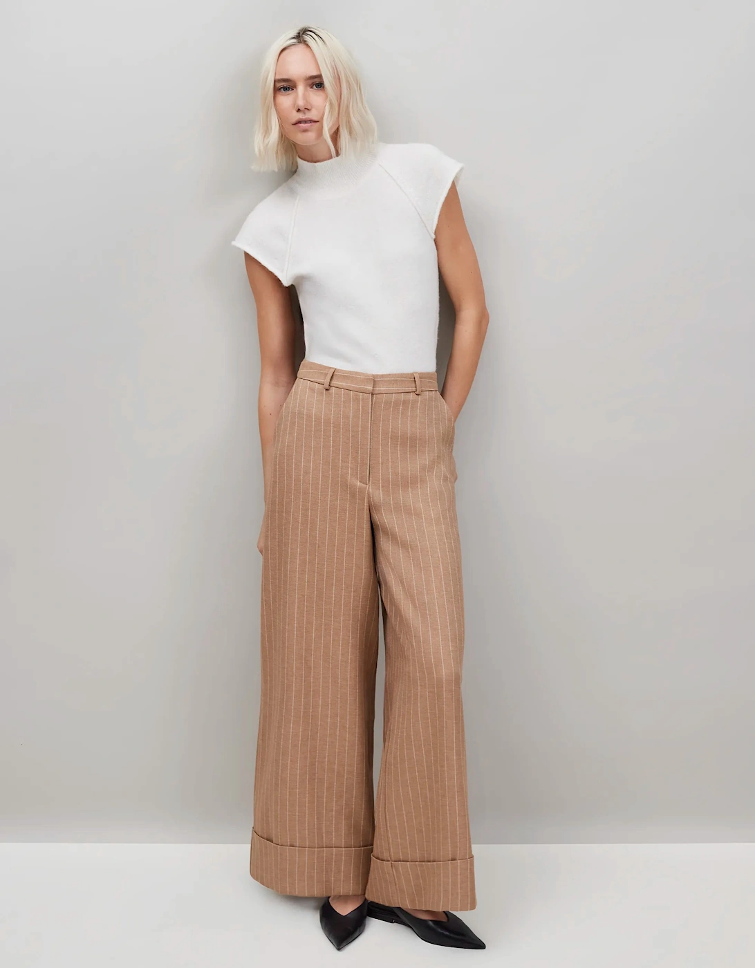 Caramel Pinstripe Trouser