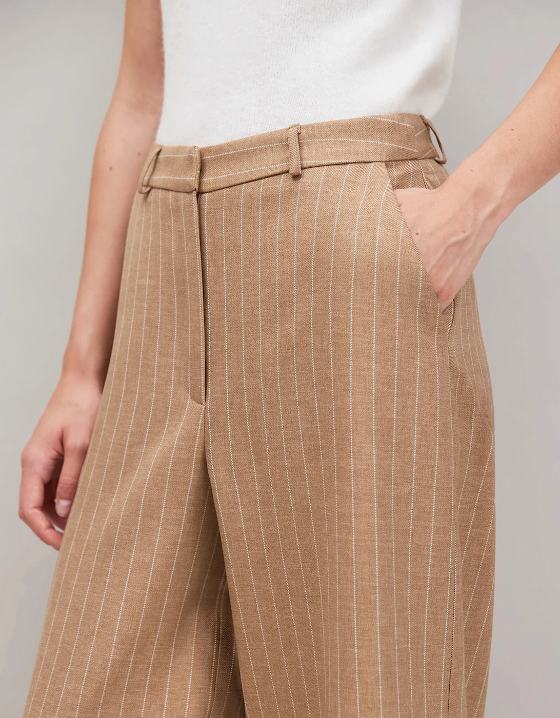 Caramel Pinstripe Trouser