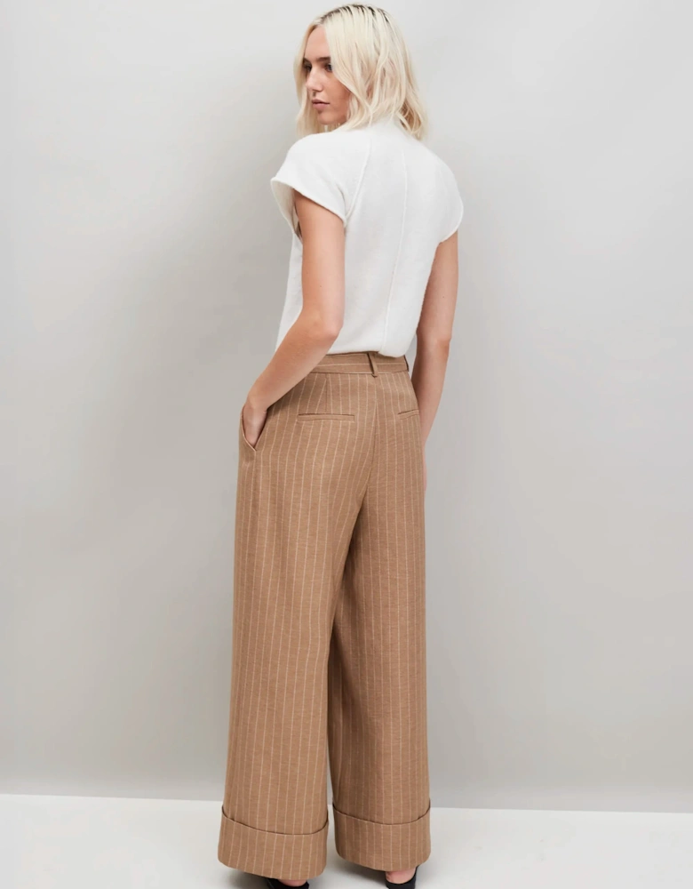 Caramel Pinstripe Trouser